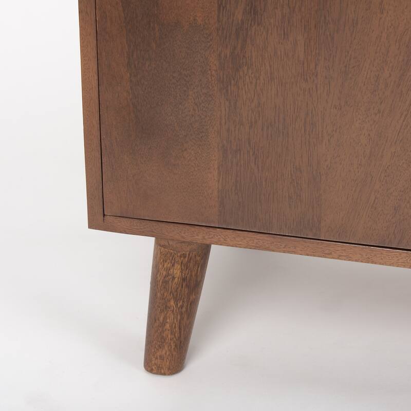 Lillie Medium Brown Solid Wood w/ 4 Doors & Tray Top Sideboard