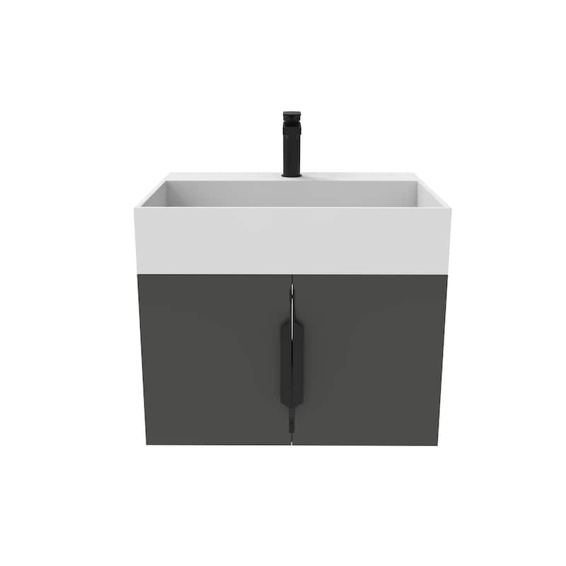 Amazon 24" Wall Mounted Bathroom Vanity Set w/ White Top