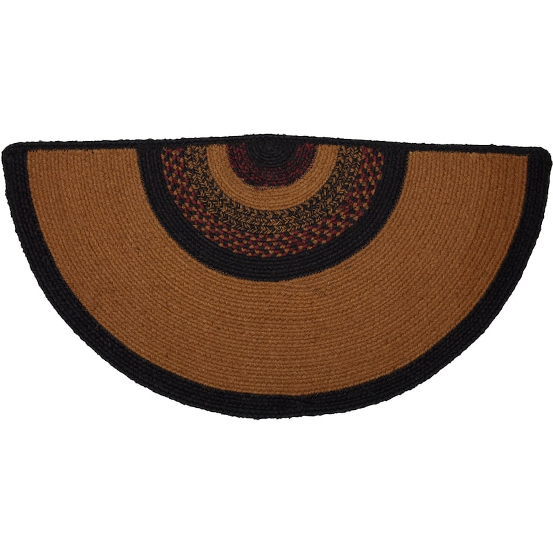 Heritage Farms Star Jute Rug Half Circle w/ Pad 16.5x33 - 16.5" x 33"