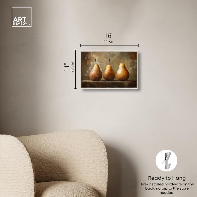 Pear Trio Canvas by Art Remedy