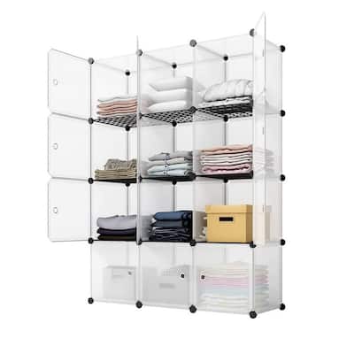 DIY Metal/ PP Modular 4-tier Cube Storage Organizer Shelf