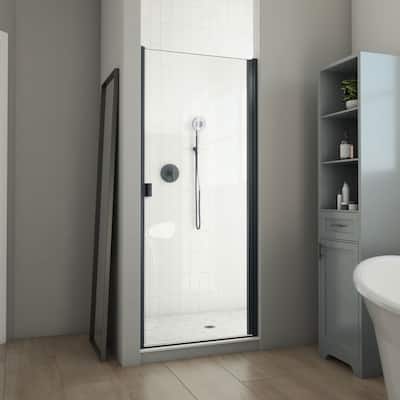 DreamLine Alliance Swing BG 30 in. W x 66 in. H Semi-Frameless Swing Shower Door in Matte Black and Clear Glass