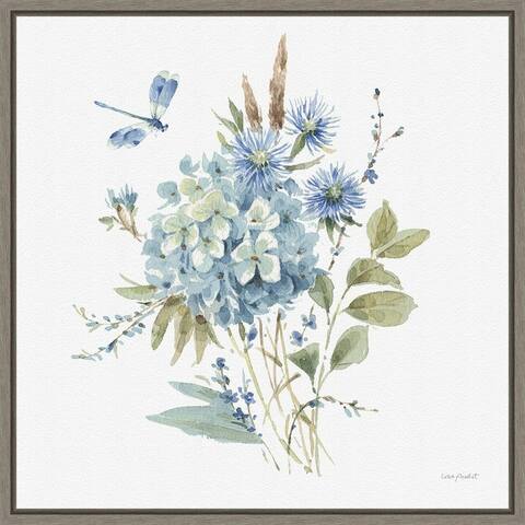 Bohemian Blue 04A (Floral Bouquet) by Lisa Audit Framed Canvas Art