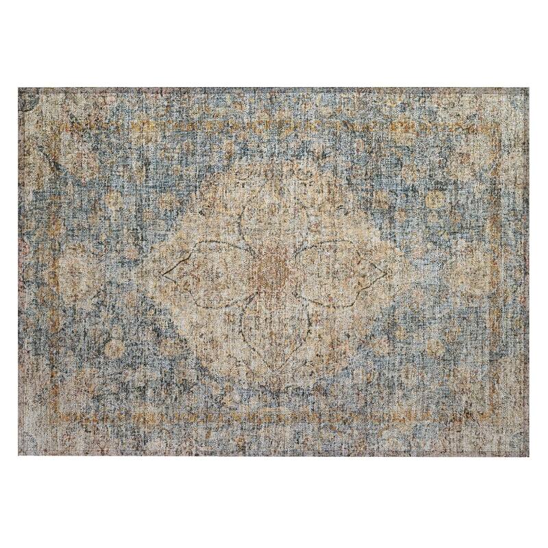 Machine Washable Indoor/Outdoor Traditional Global Chantille Rug