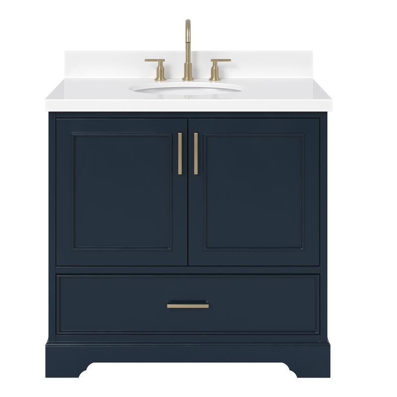 Ariel M037SWQOVO Stafford 36" Free Standing Single Basin Vanity Set - Midnight Blue - Painted