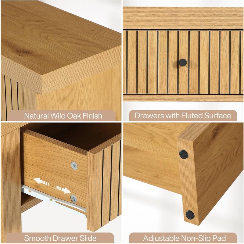 Extra Long Wood Console Table, Oak Sofa Entryway Table with 3 Drawers & Storage Shelves for Living Room, Hallway, Foyer