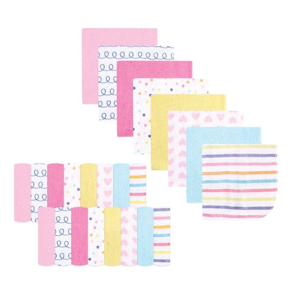 slide 1 of 1, Hudson Baby Infant Girl Rayon from Bamboo Washcloth Bundle, Colorful Dots, One Size - Colorful Dots - One Size One Size - Colorful Dots