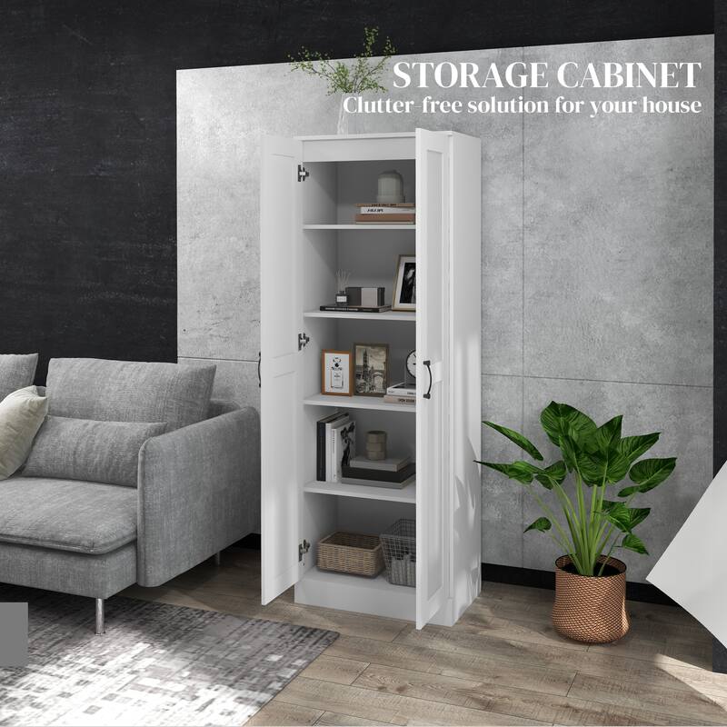 Modern Storage Cabinet with Adjustable Shelves Soft Close Door Anti Tipping Durable Particleboard for Home and Office