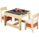 preview thumbnail 9 of 7, Kids Table and Chair Set, Wooden Activity Table with Storage Space and Boxes