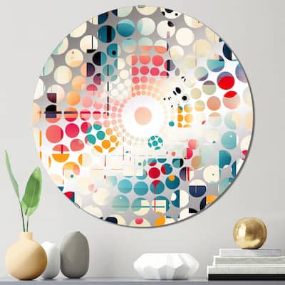 Designart "Urban Abstraction" - Modern Geometric Concentric Circles Decorative Mirror