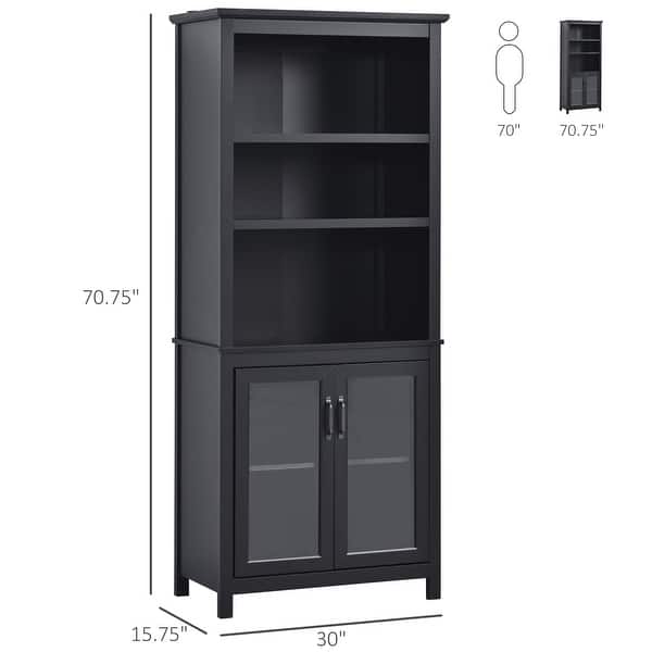 HOMCOM Multifunctional Storage Cabinet Bookcase with Adjustable Shelves ...