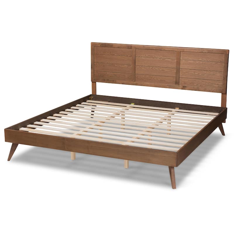Carson Carrington Ulvsta Mid-century Walnut Finish Wood Platform Bed