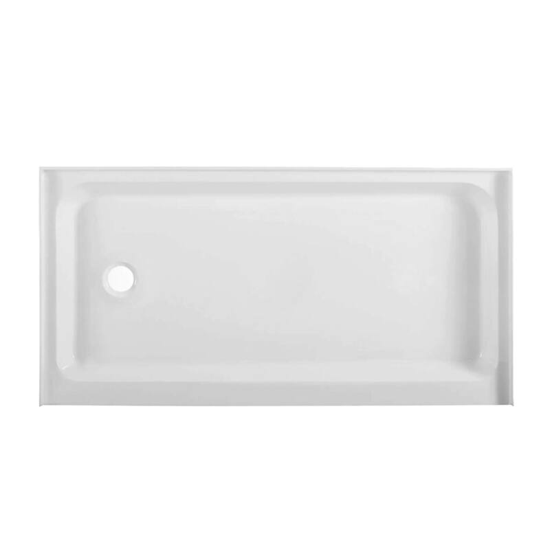 Fine Fixtures Single Threshold Acrylic Shower Base - Non-Slip Textured Surface Shower Floor Pan