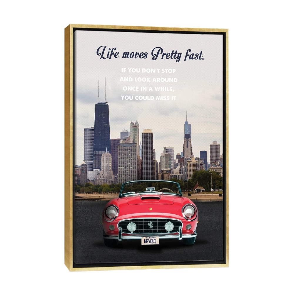 iCanvas "Ferris Bueller's Day Off Travel Movie Art" by 2Toastdesign Framed Canvas Print