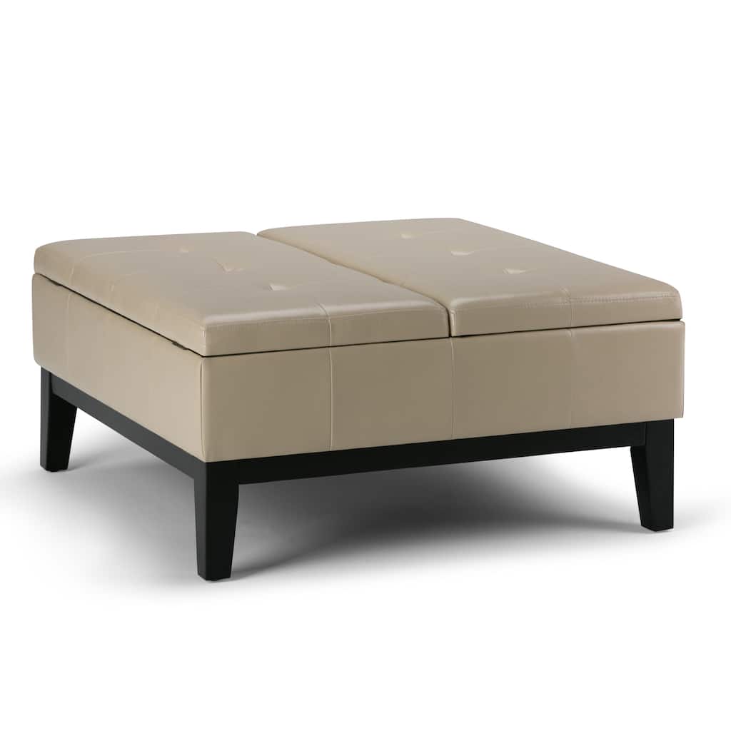 Square Coffee Table Storage Ottoman