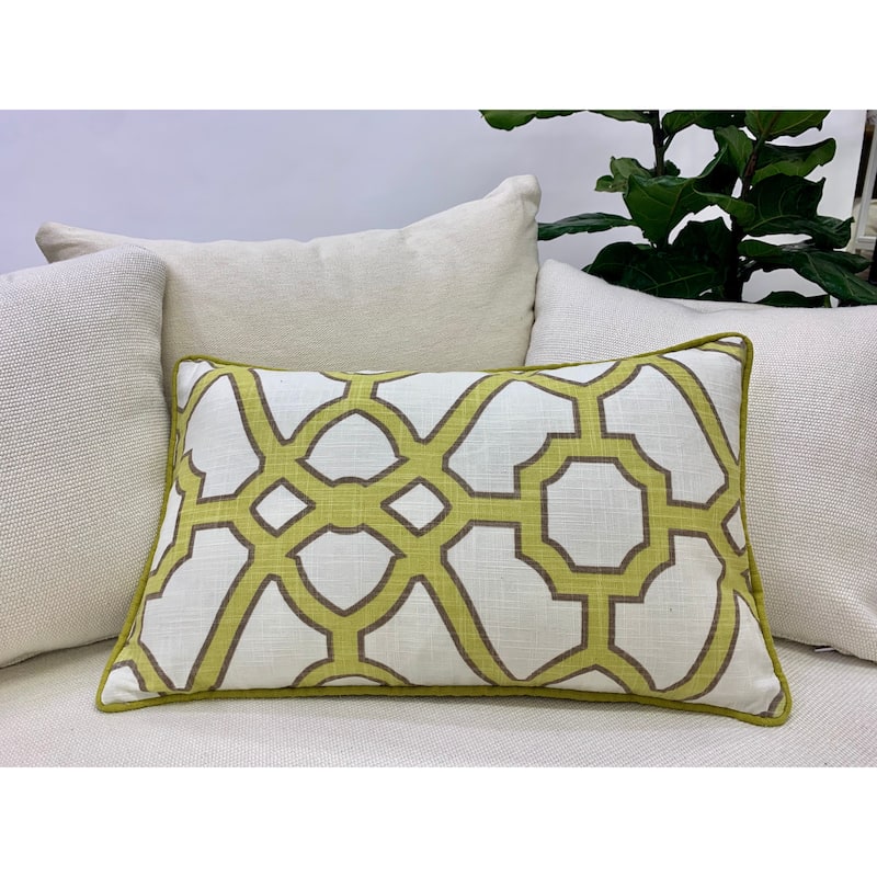 Jiti Indoor Soft Geometric Patterned Decorative Rectangle Lumbar Pillows Cushions for Sofa Couch 12 x 20
