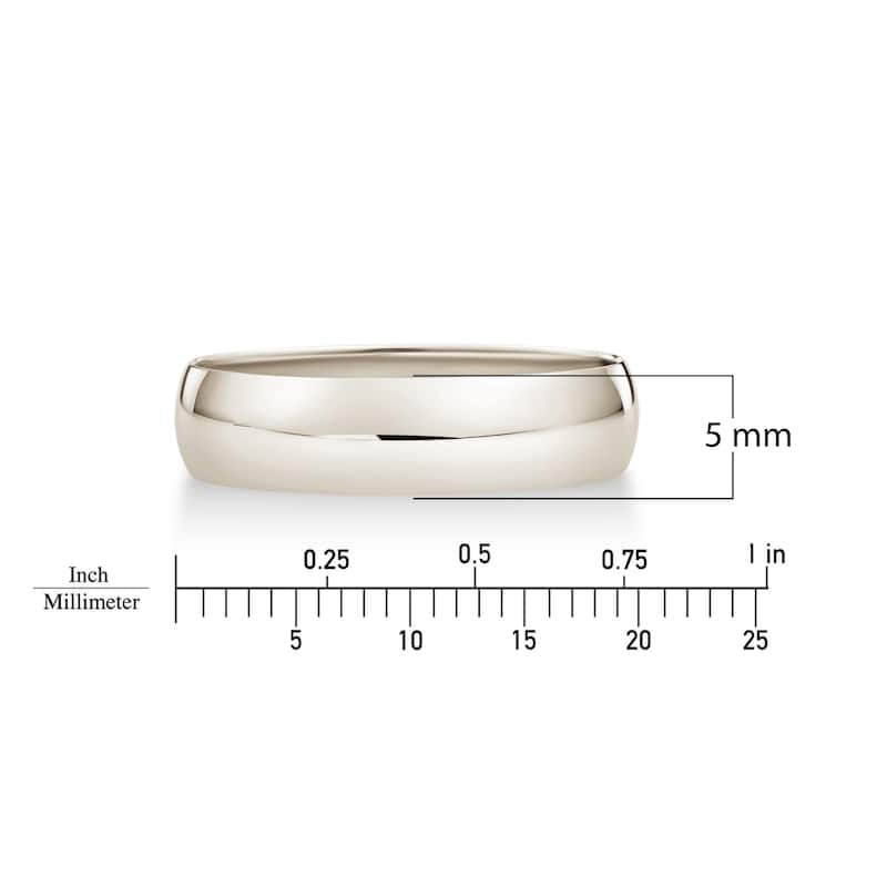 Clover White Gold High-Polish Classic Wedding Band 4-6mm