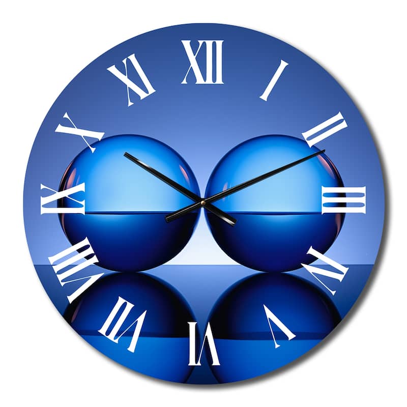 Designart "Serenity Circlescapes Kind of Blue" Modern Geometric Oversized Wall Clock