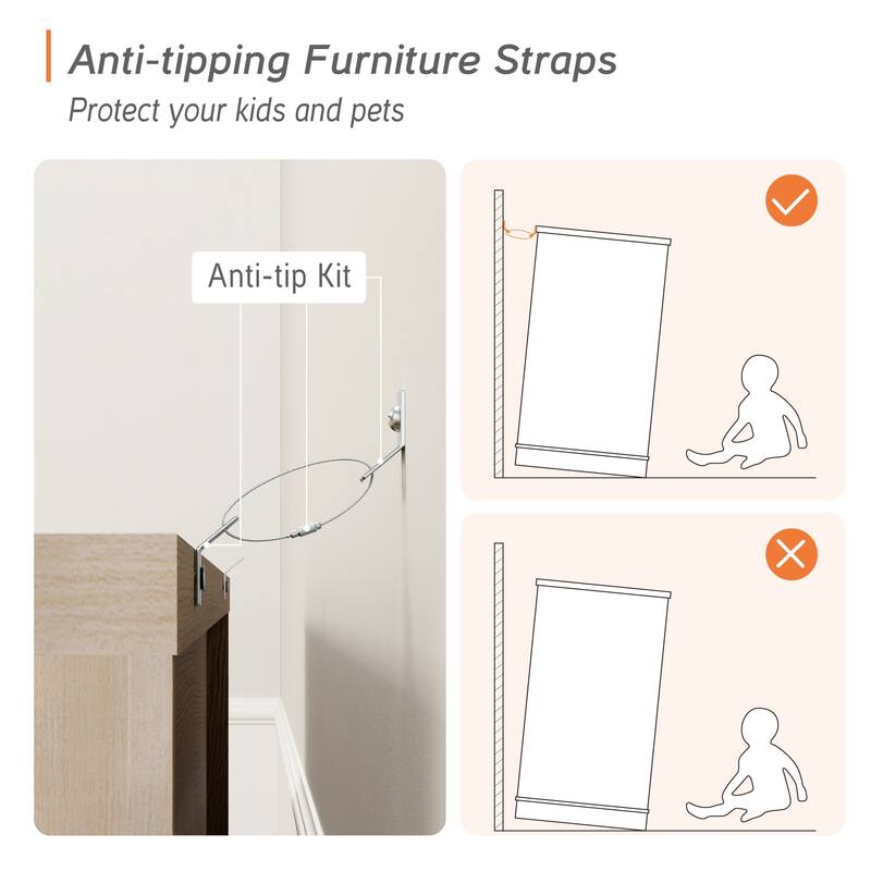 5 Tier Bookcase with Barn Door,73.3" Tall Open Storage Bookshelf