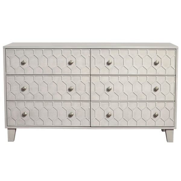 Origins By Alpine Denver Six Drawer Wood Dresser In Light Gray Overstock 32256278