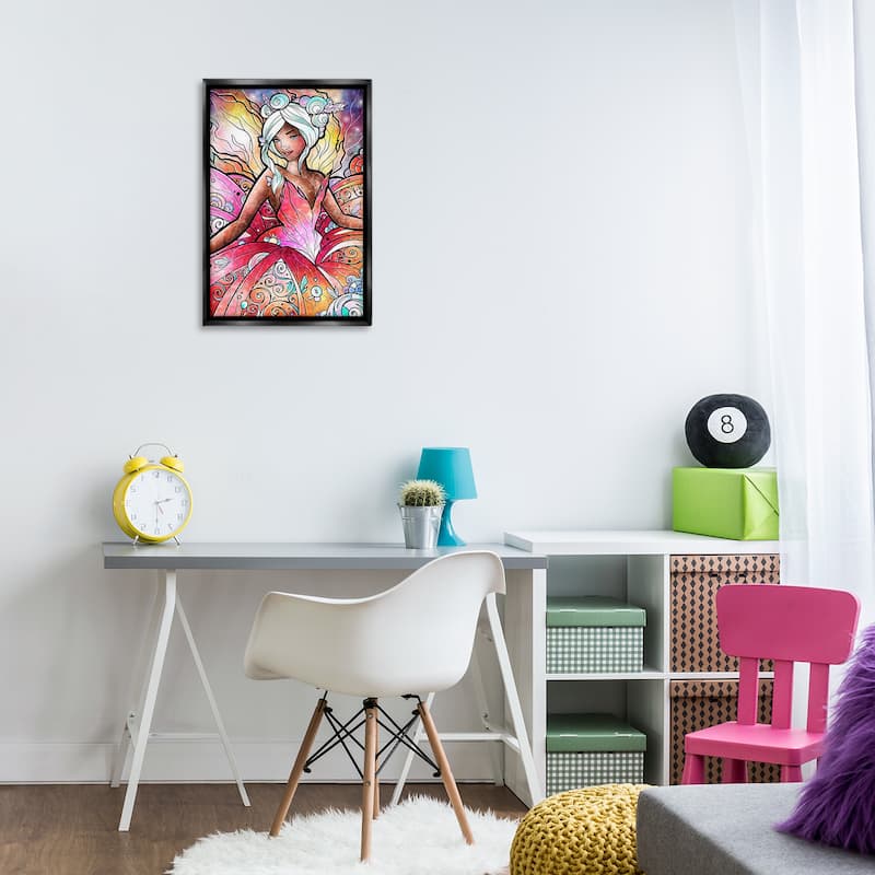 Stupell Pastel Nouveau Fairy Framed Floater Canvas Wall Art Design By Mandie Manzano