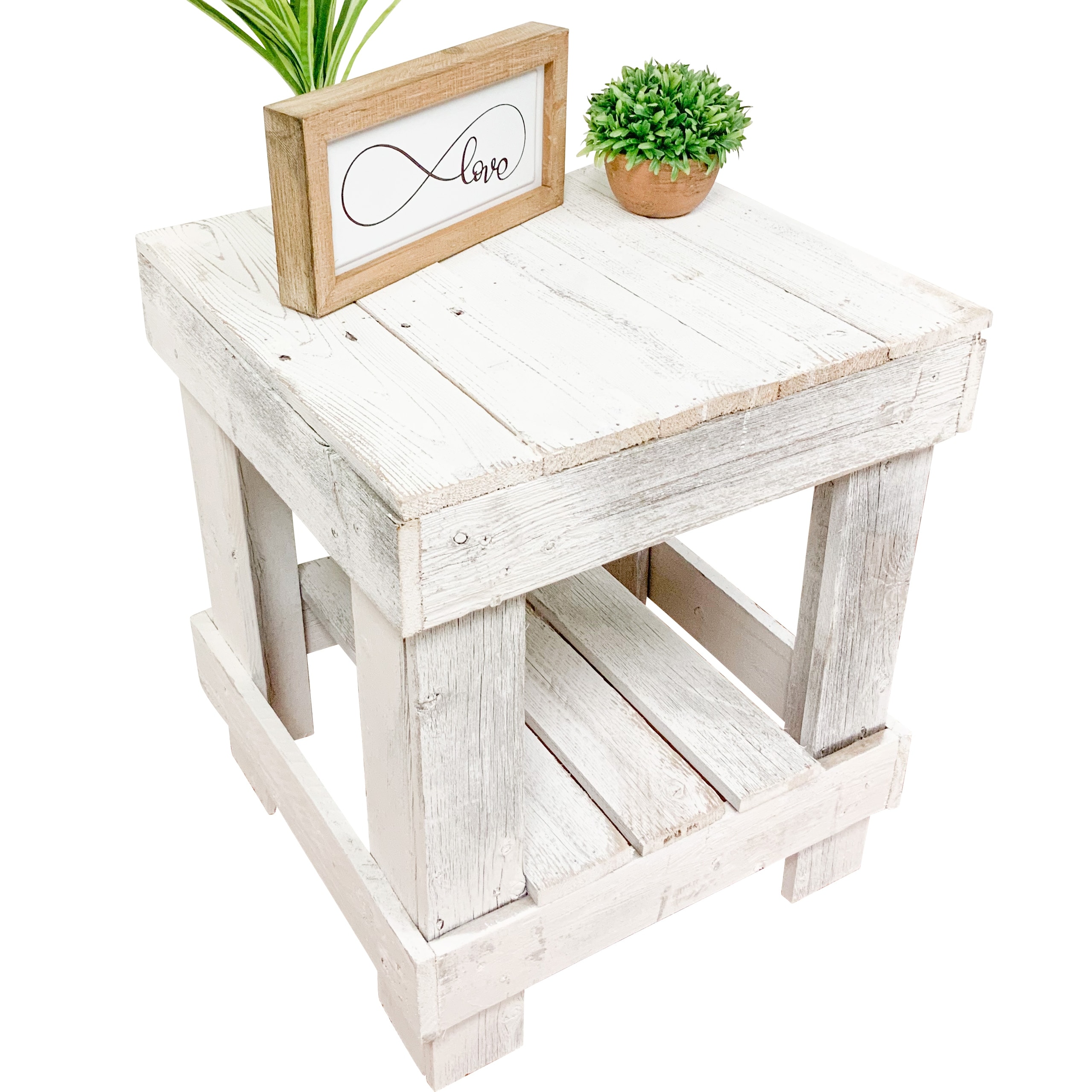 Del Hutson Designs Rustic Reclaimed Barnwood End Table - Overstock -  21275108