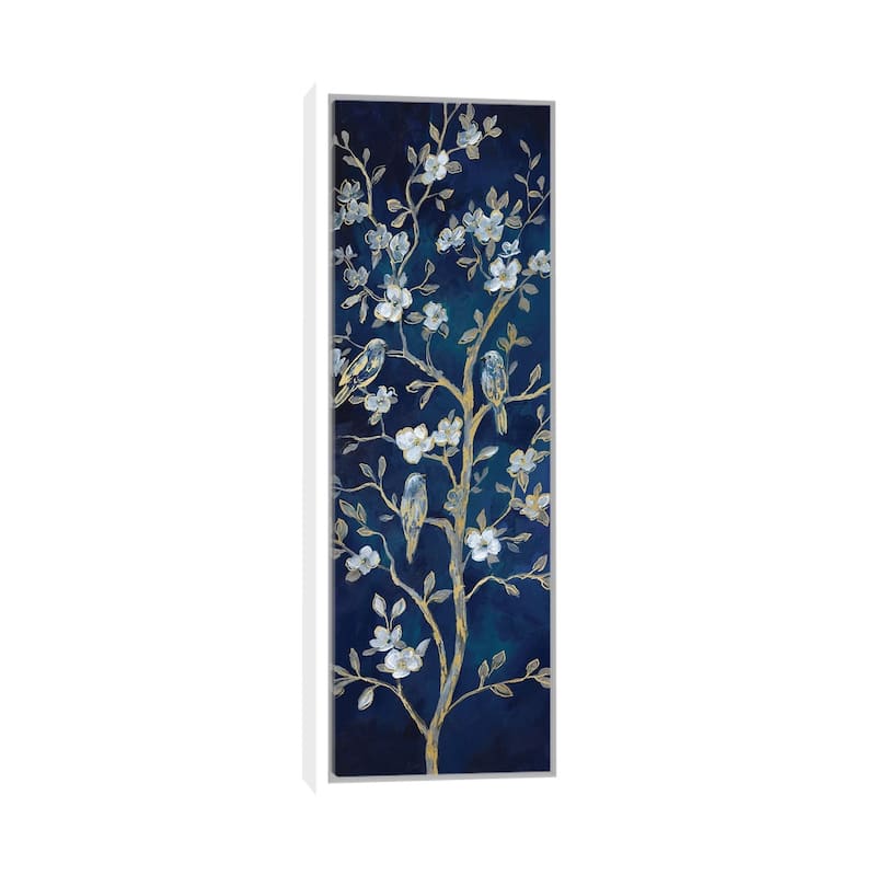 iCanvas "Indigo Spring I" by Nan Framed Canvas Print - 36x12 - White