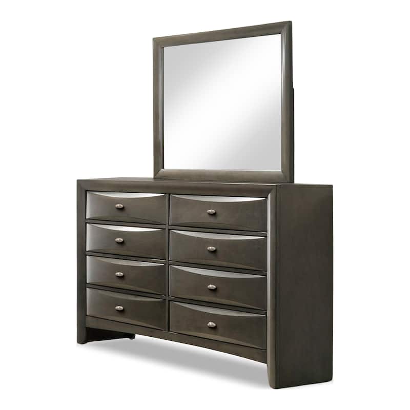 Furniture of America Brent Traditional 2-Piece 8-Drawer Dresser and Mirror Set