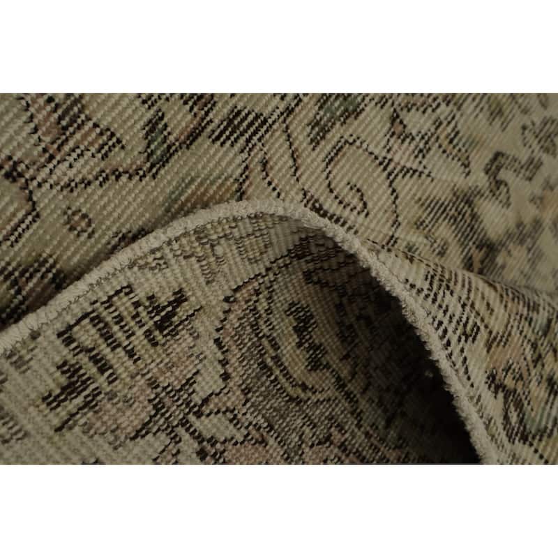 Hand Knotted Oriental 100% Wool Carpet Transitional Floral Beige & Ivories Anatolian Area Rug - 8' 2'' X 5' 8''