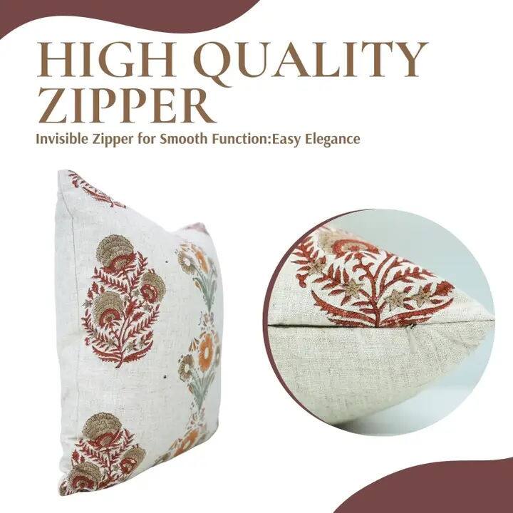 Natural Floral Dyed Block Print Pillow cover - Vanshika Mohini