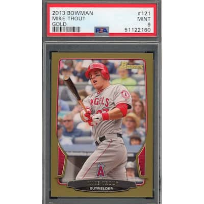 Mike Trout 2013 Bowman Gold Baseball Card #121 Graded PSA 9 - 8'6" x 11'6"