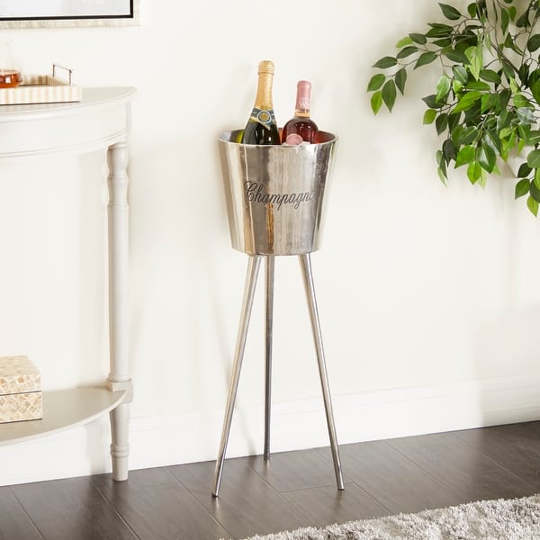 slide 2 of 10, Aluminum Modern Wine Holder 28 x 9 x 9 - Grey