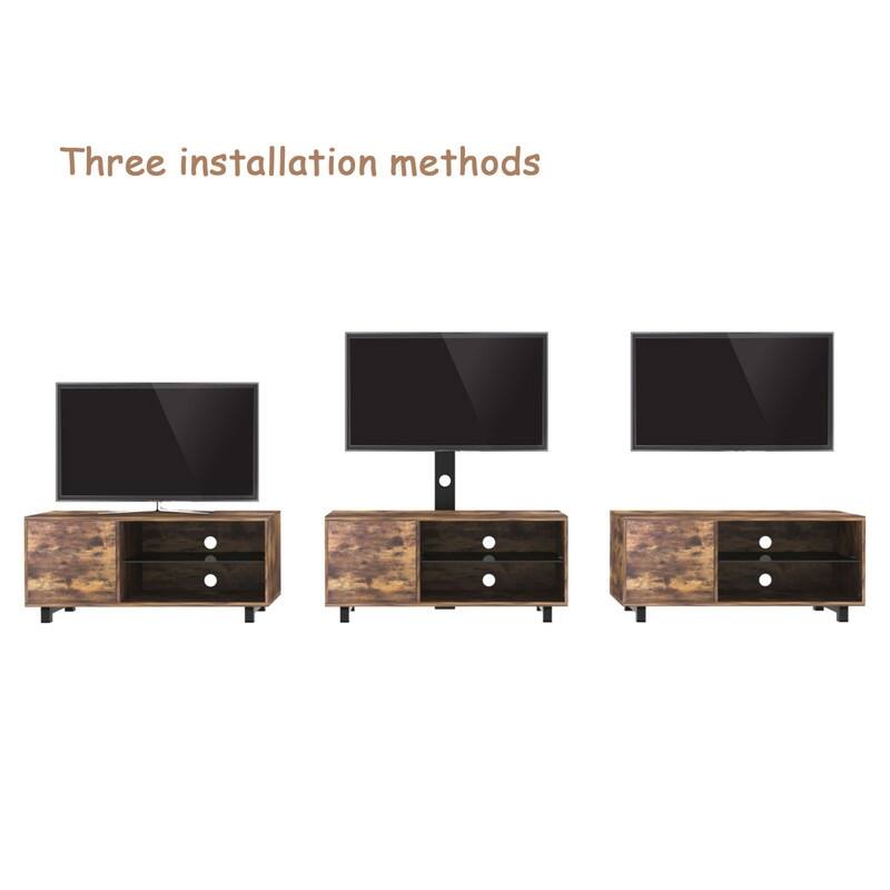 Rustic Brown TV Console with Storage Cabinet