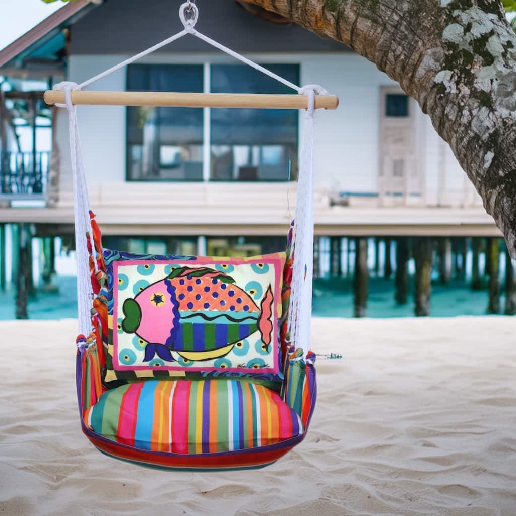 Magnolia Casual Swing Set 4 piece - Le Jardin Stripe w/ Fish