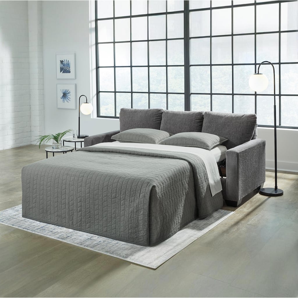 Signature Design by Ashley Rannis Pewter Queen Sofa Sleeper - 85"W x 40"D x 39"H