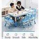 preview thumbnail 18 of 22, Height Adjustable Kids Table and 6 Chair Set - Multifunctional Desk with Ergonomically Designed Chairs