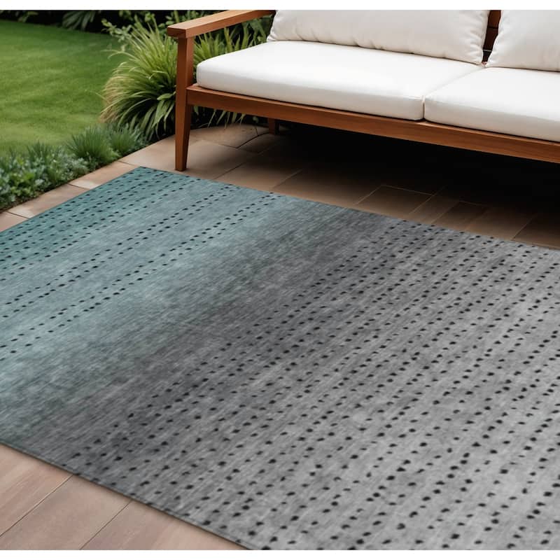 HomeRoots Abstract Transitional Rectangle Outdoor Rug - 10' X 14'