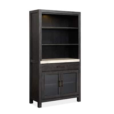 Magnussen Home Plum Creek Ravenwood Black Display Cabinet - 42''W x 18''D x 80''H