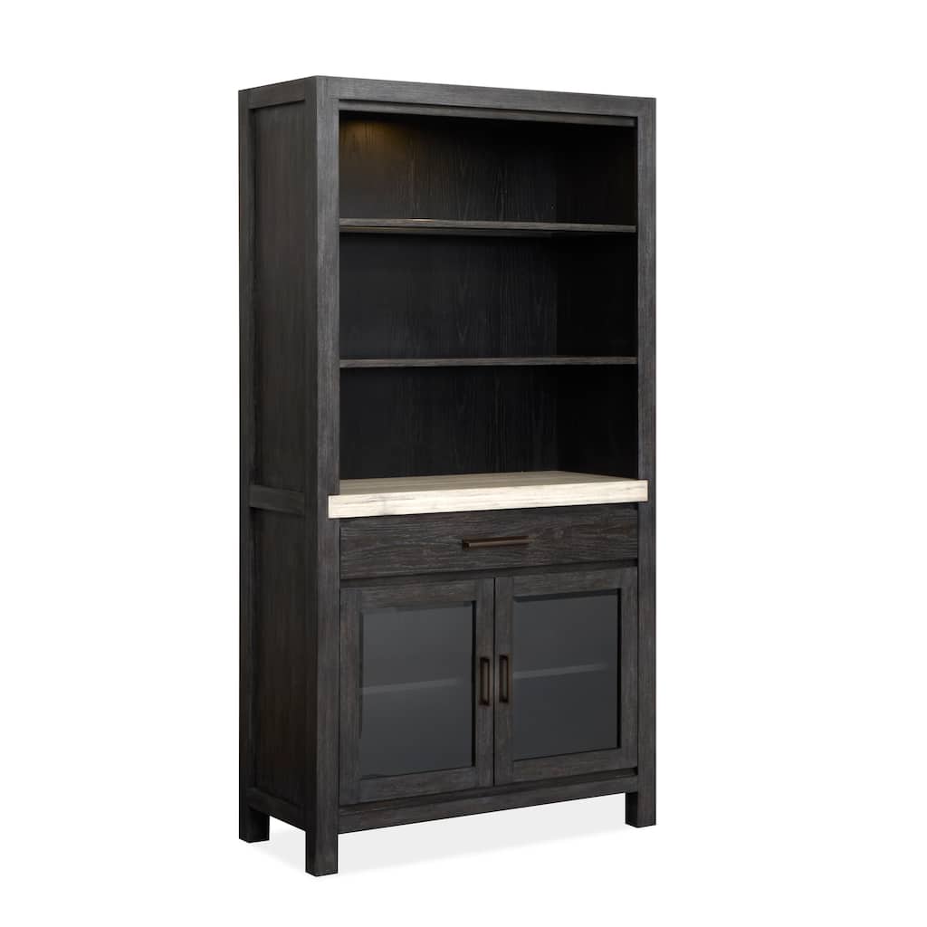 Magnussen Home Plum Creek Ravenwood Black Display Cabinet - 42''W x 18''D x 80''H