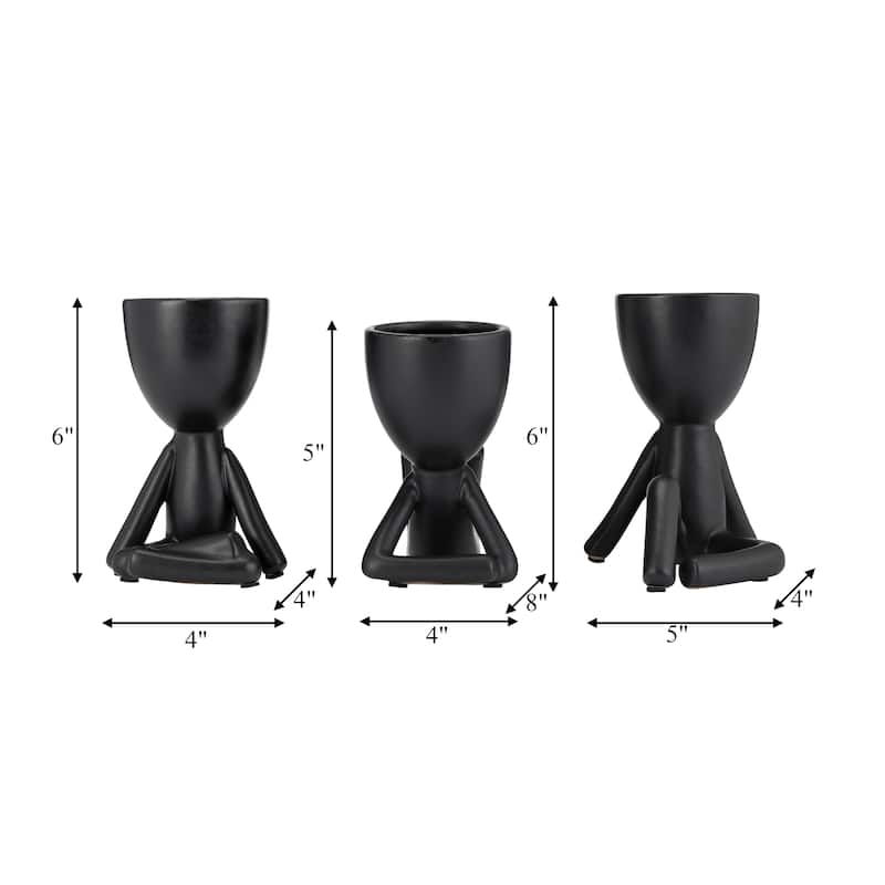 Sagebrook Home Ceramic Abstract Figurine Sculptures, Set of 3 - 8" x 4" x 5"