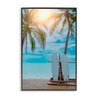 Stupell Surf For Two at Sunrise Framed Giclee Art Design By LSR Design ...