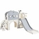 preview thumbnail 24 of 53, 7-in-1 Toddler Slide Set - Spaceship Playset with Slide, Arch Tunnel, Basketball Hoop, and Toy Storage