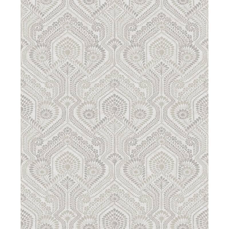A-Street Prints Fernback Grey Ornate Botanical Wallpaper