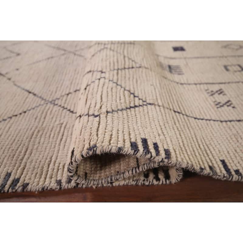 Earth Tone Moroccan Area Rug Hand-Knotted Wool Carpet - 6'0"x 9'7"