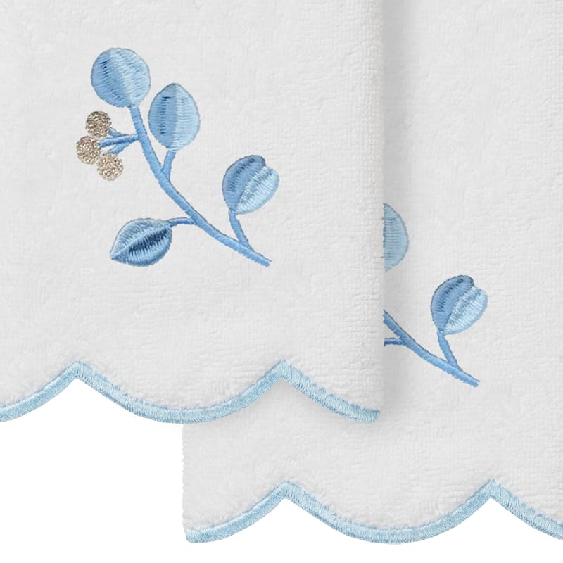 Authentic Hotel and Spa 100% Turkish Cotton WILD BRANCH Scallop Embellished Towel Collection