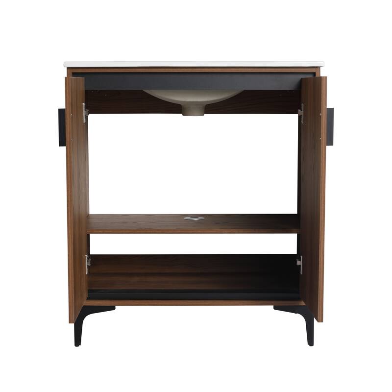 Beingnext 24"/30" Bathroom Vanity with Sink, Freestanding Bathroom Vanity with Soft Close Door and Adjustable Shelf