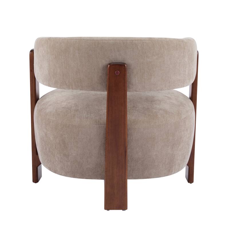 Christopher Knight Home - Accent Arm Chair Modern Upholstered Fabric Chair with Rubber Wood Legs