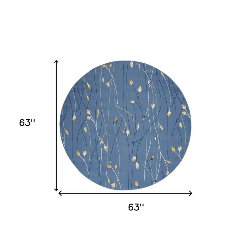 Loheb Power Loomed Geometric Floral Area Rug By HomeRoots - 63' X '63' X '0.5