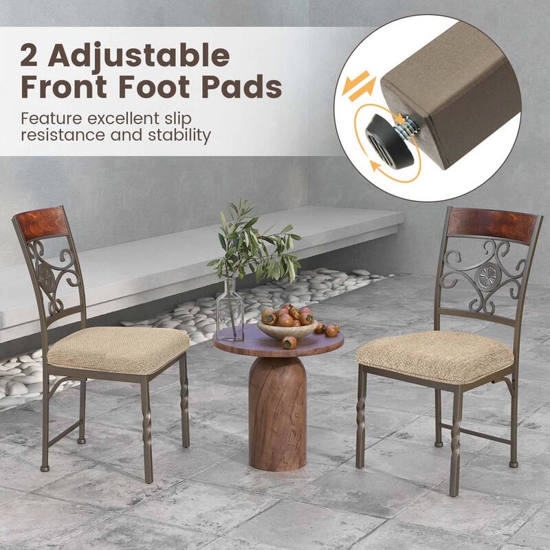 Costway Set of 2/4 Dining Room Chairs Armless Kitchen Chairs Set with