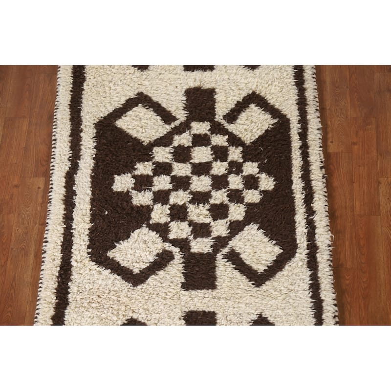 Anatolian Tribal Oriental Runner Rug Hand-knotted Wool Carpet - 3'1"x 12'9"